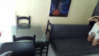 I fuck my lover with my arne on the couch in my stepsister’s office