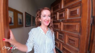 Spanish sweet lovers are almost caught by husband – cherry lips 4k